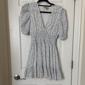 Cleobella Blue and White Floral Mini Dress